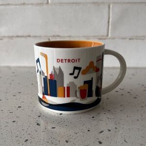 Starbucks You Are Here Collection 2015 Detroit Mug with Orange Interior 14 Fl oz